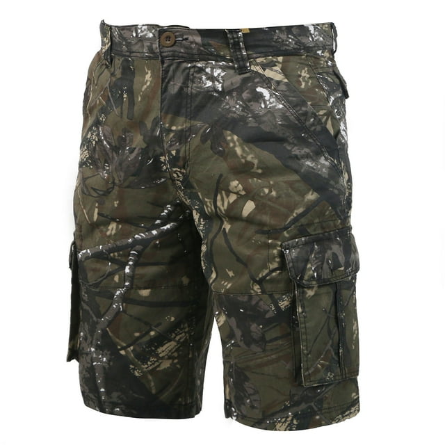 Men's Cargo Shorts Outdoor Multi-Pockets Relaxed Fit Cotton Camouflage ...