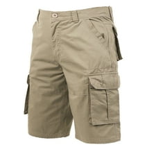 Men's Cargo Shorts Outdoor Multi-Pockets Relaxed Fit Cotton Solid Casual Shorts 02 Khaki 38