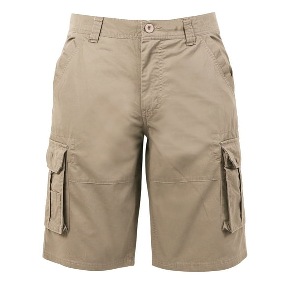 Coevals Club Men's Cargo Shorts Outdoor Multi-Pockets Relaxed Fit Cotton Solid Casual Shorts 06 Dark Khaki 40