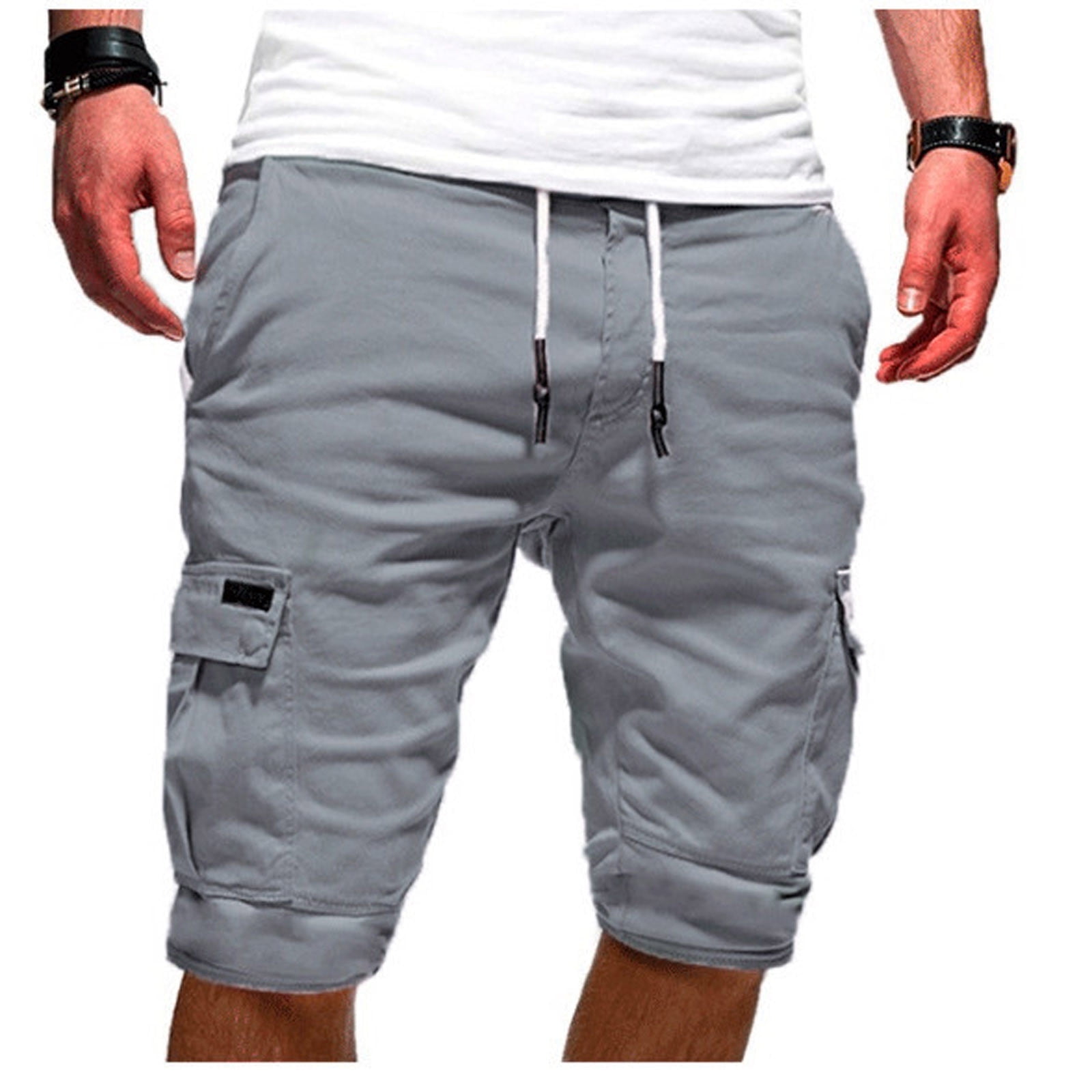 Men's Full Size Multi-Pocket Relaxed Fit Cargo Shorts Plus Size