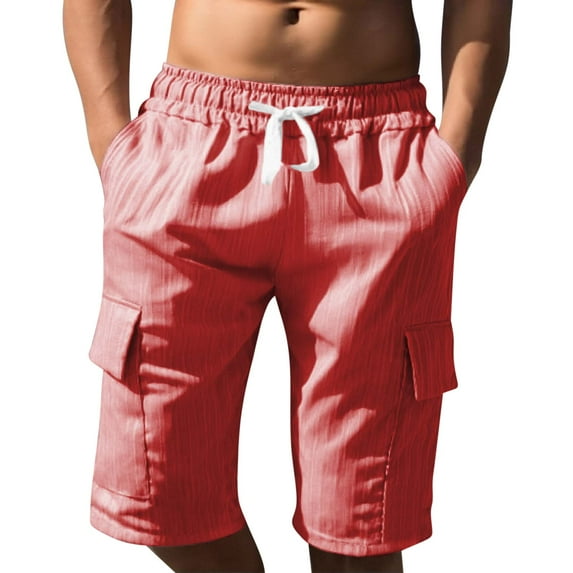 Men's Cargo Shorts Qiggri Summer Men's Multi Pocket Workwear Five Quarter Shorts Sporty And Casual Solid Color Loose Men's Shorts Shorts For Men