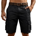 thumbnail image 1 of Men's Cargo Shorts Quick Dry Lightweight Knee Length Bermuda Shorts with Pockets Elastic Waist Work Hiking Short, XL, 1 of 5