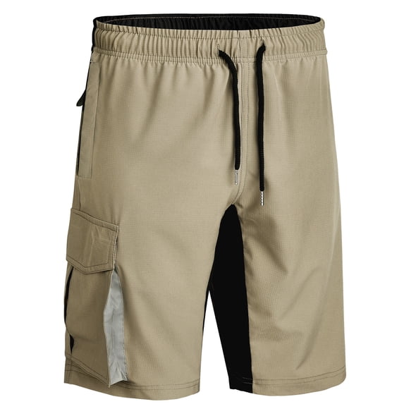 Men's Cargo Shorts Quick Dry Lightweight Outdoor Hiking Shorts Elastic Waist Drawstring Casual Summer Fishing Golf Active Bottoms with Multi-Pockets