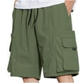 thumbnail image 1 of Men's Cargo Shorts Quick Dry Lightweight Stretch Drawstring Elastic Hiking Shorts for Men with Multi Pockets M-5XL, 1 of 4