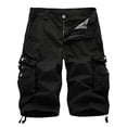 thumbnail image 1 of Men's Cargo Shorts Relaxed Fit Multi-Pocket Outdoor Cargo Shorts Cotton Black 3XL, 1 of 3