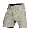 thumbnail image 1 of Men's Cargo Shorts Relaxed Fit Side Elastic Waisted Stretch Cotton Twill Short with Multi Pockets Outdoor Pant (XL, Khaki), 1 of 7