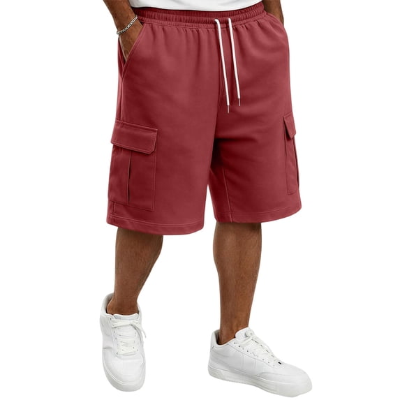Men's Cargo Shorts Ripstop Fabric Side Pockets Loose Fit Classic Construction Work Casual Daily Wear Cargo Shorts,M