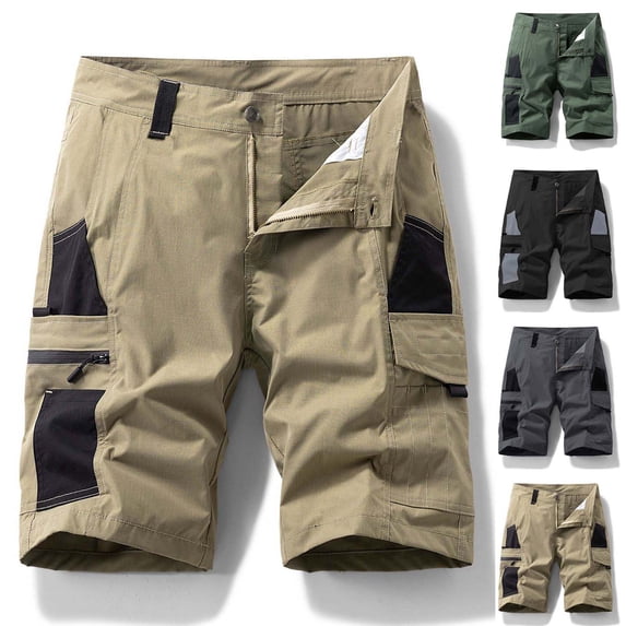 Men's Cargo Shorts Ripstop Tactical Workwear Outdoor Hiking Short Pants Regular Fit 10" Inseam with 8 Zipper Pockets, Quick Dry Work Techwear for Fishing Camping & Engineer