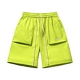 thumbnail image 1 of ZQUUVOU Men's Cargo Shorts Solid Color Sports Fitness Training Breathable Shorts Pockets Shorts Yellow, 1 of 3