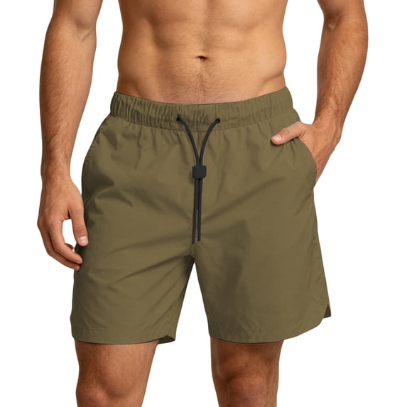 Men's Cargo Shorts Solid Color with Pockets and Elastic Waistband Shorts