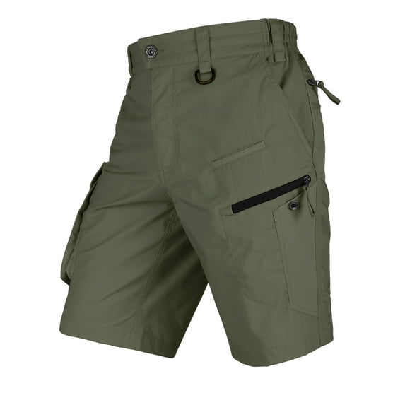 Men's Cargo Shorts Stretch Waist Lightweight Work Shorts Ripstop Tactical Shorts for Hiking, Military, Hunting