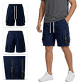 thumbnail image 1 of Men's Cargo Shorts Techwear Streetwear Casual Relaxed Fit Summer Tactical Shorts with Elastic Waist Drawstring and Buckle Pockets, 1 of 8
