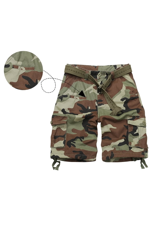 Men's Cargo Shorts with 7 Pockets, Non-tearable Comfy Cotton Camo Shorts,Causal Summer Work Shorts,Cargo Style(No Belt)C29 Camo,Size 38