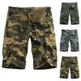 thumbnail image 1 of Men's Cargo Shorts with Pockets Plus Size Camouflage Shorts Lightweight Outdoor Pants Workwear for Men Travel Golf Camping Gifts for Men Gray, 1 of 4