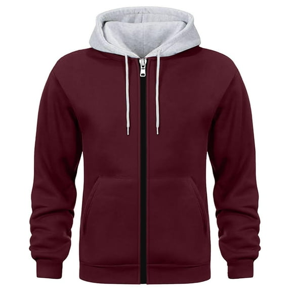 Men's Cargo Solid Color Multiple Pockets Sports Ditness Training Long Sleeved Hooded Casual