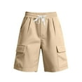 thumbnail image 1 of Men's Cargo Sweat Shorts 9" Inseam Quick Dry Athletic Short Pants, Above Knee Length Summer Outdoor Bottoms with 5 Pockets, Regular Fit Performance for Hiking, 1 of 5