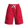 thumbnail image 1 of Men's Cargo Sweat Shorts 9" Inseam Quick Dry Athletic Short Pants, Above Knee Length Summer Outdoor Bottoms with 5 Pockets, Regular Fit Performance for Hiking, 1 of 5