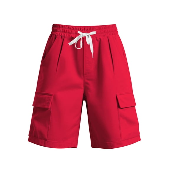 Men's Cargo Sweat Shorts 9" Inseam Quick Dry Athletic Short Pants, Above Knee Length Summer Outdoor Bottoms with 5 Pockets, Regular Fit Performance for Hiking