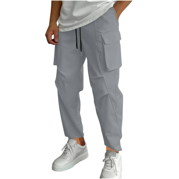 Men's Cargo Sweatpants Casual Tapered Joggers Multic-Pockets Jogging Hiking Running Athletic Pants for Men Loose Fit