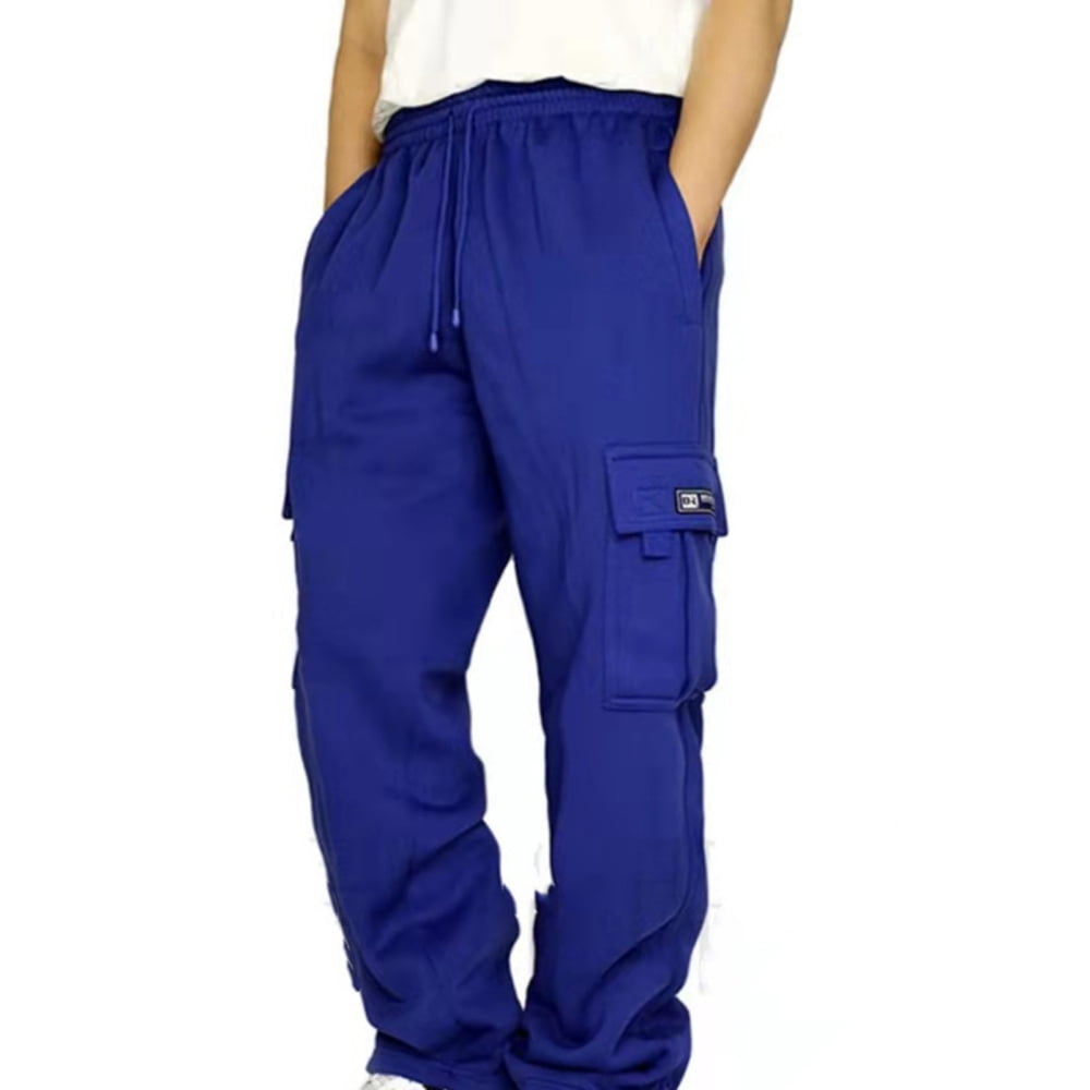 Men's Cargo Sweatpants with Pockets Casual Loose Trousers for Spring