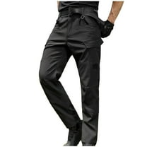 Men's Cargo Tactical Pants Stretch Waistband Water Resistant Ripstop Quick Dry Hiking Pants with Multi Pockets