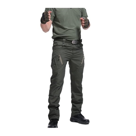 Men's Cargo Tactical Pants Waterproof Work Trousers with Multi-Pockets，Regular Fit