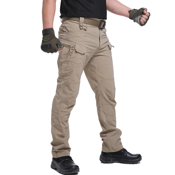 Men's Cargo Tactical Pants Waterproof Work Trousers with Multi-Pockets,Regular Fit