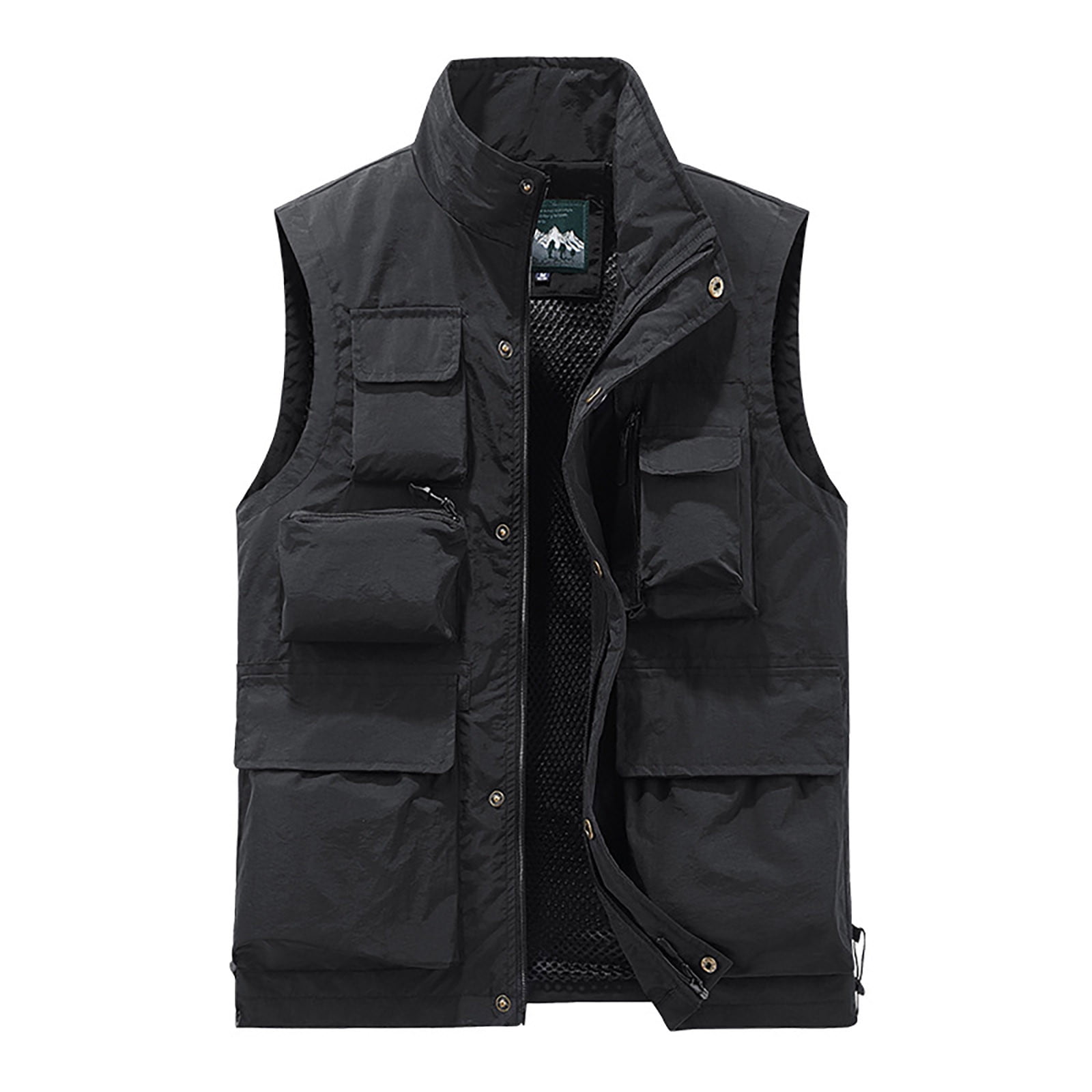 Men's Cargo Vest Jacket Casual Outdoor Work Safari Fishing Travel Photo ...