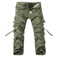 thumbnail image 1 of Men's Cargo Work Pants 100% Cotton Ripstop Casual Workwear Pants with Muti Pockets Size S-2XL Green, 1 of 4