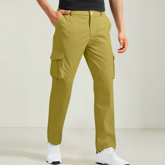 Men’s Cargo Work Pants Multi Pocket Joggers, Casual Zipper Button Sweatpants with Elastic Waist, Durable Outdoor Trousers for Hiking, Workwear, Travel, Sports and Daily Wear