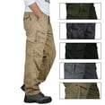 thumbnail image 1 of Men's Cargo Work Pants, Regular Fit, Ripstop，Cotton Canvas Muti Pockets Pant Size 5XL Yellow, 1 of 5