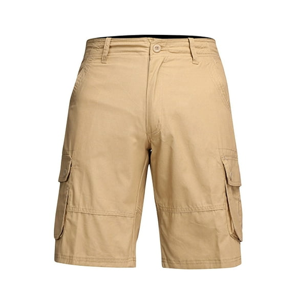 Men's Cargo Work Shorts - Loose Fit Five-Point Stretch Summer Casual Pocket Shorts for Outdoor & Daily Use ,Khaki,42