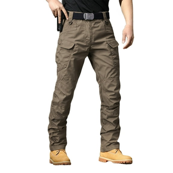 Men's Cargo Work Trousers With Multiple Pockets Outdoor Hiking Adventure Utility Pants For Casual Daily Wear Pants Loose Fit Straight Legs Beach Trousers