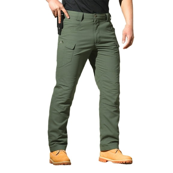 Men's Cargo Work Trousers With Multiple Pockets Outdoor Hiking Adventure Utility Pants For Casual Daily Wear Pants Loose Fit Straight Legs Beach Trousers