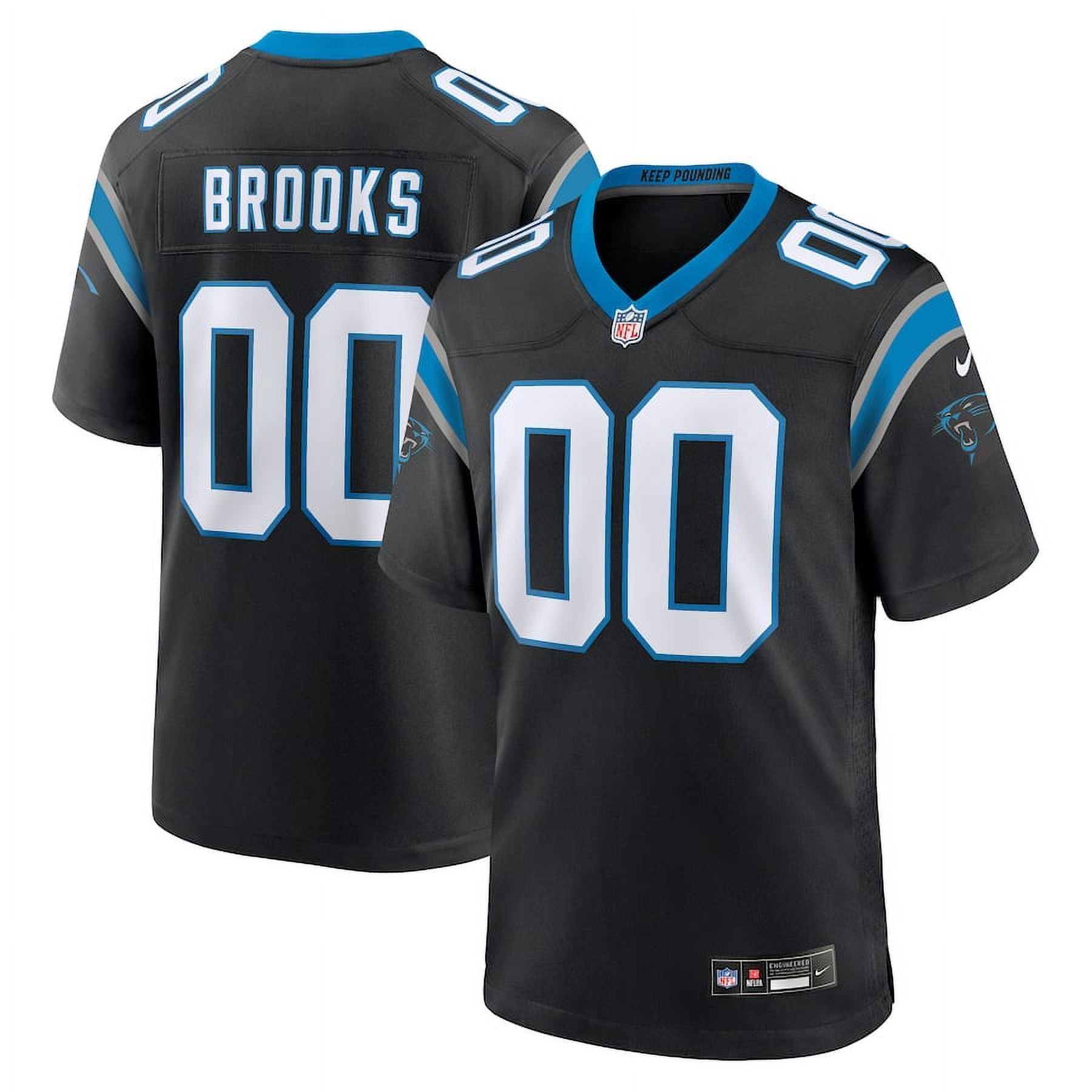 Men's Carolina_Panthers Jonathon Brooks Black 2024 NFL Draft Game T
