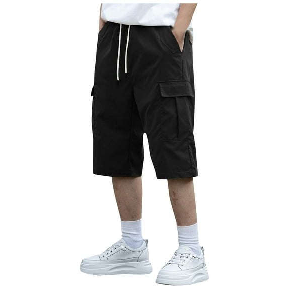 Men's Carpenter Cargo Shorts: Stretch Cotton w/Pockets - Baggy Below-Knee Work Hiking Outdoor Shorts