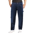 thumbnail image 1 of Men's Carpenter Work Jeans Hammer Loop Relaxed Fit Casual Cotton Denim Pants (Dark Blue, 30x30), 1 of 3