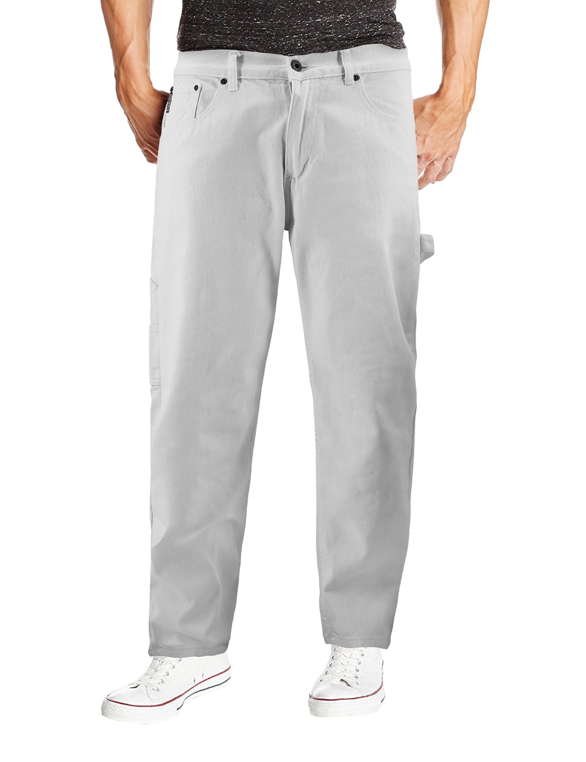 Men's Carpenter Work Jeans Hammer Loop Relaxed Fit Casual Cotton Denim