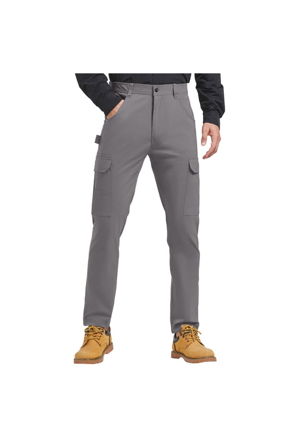 Men's Carpenter Work Pants Cargo Hiking Pants Slim Fit Stretch Waterproof Outdoor Trousers with Pockets