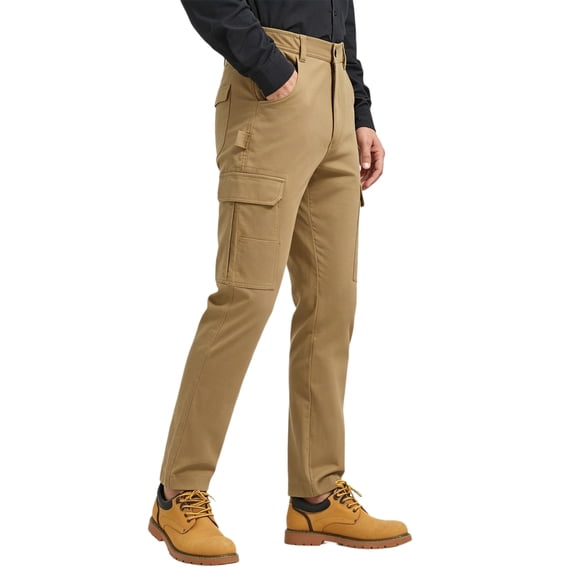PULI Men’s Carpenter Work Pants Slim Fit Cargo Hiking Pants, Stretch Waterproof Outdoor Trousers with Pockets