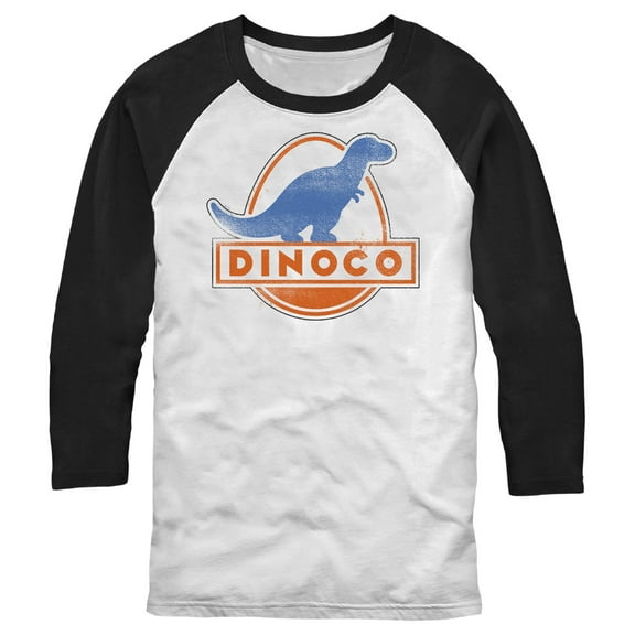 Men's Cars Dinoco Classic Logo  Baseball Graphic Tee White/Black Large
