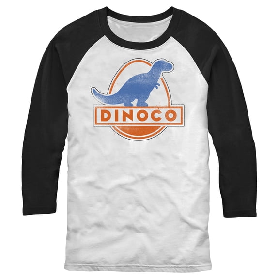 Men's Cars Dinoco Classic Logo Baseball Graphic Tee White/Black Medium