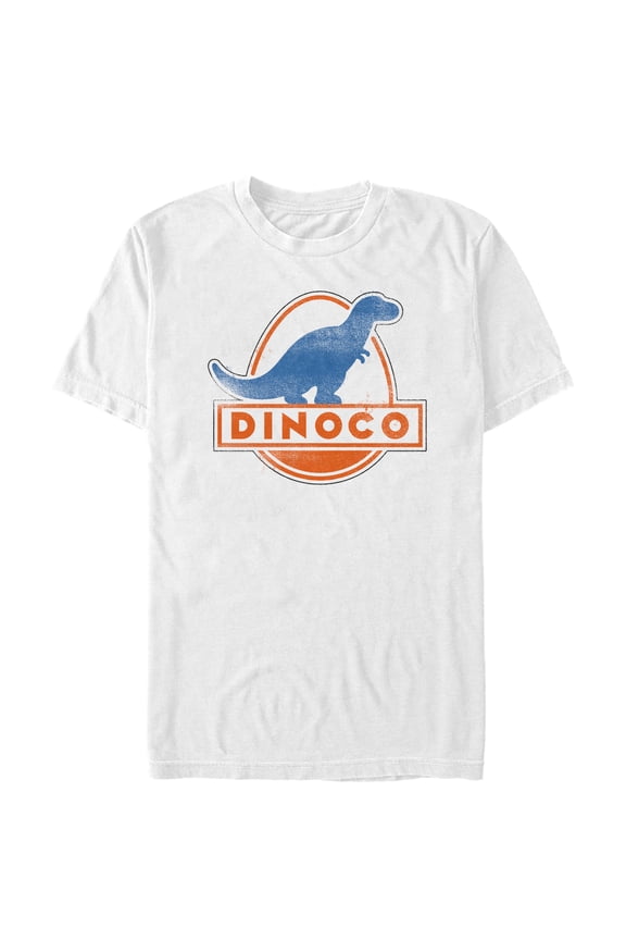 Men's Cars Dinoco Classic Logo Graphic Tee White Large