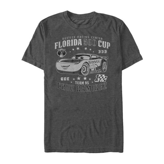 Men's Cars Florida 500 Cup Cruz Graphic Tee Charcoal Heather 3X Large