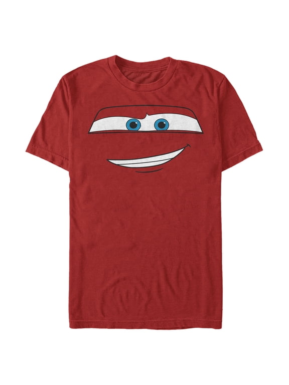 Men's Cars Lightning McQueen Big Face Graphic Tee Red 3X Large