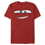 Mens Cars Lightning McQueen Big Face Graphic Tee Red Large