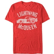 Mens Cars Lightning McQueen Graphic Tee Red Heather 2X Large
