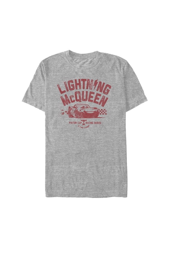 Men's Cars Lightning McQueen Piston Cup  Graphic Tee Athletic Heather Large