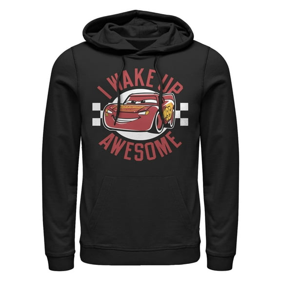 Men's Cars Lightning McQueen Wake Up Awesome  Pull Over Hoodie