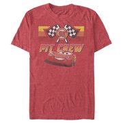 Men's Cars Pit Crew Team Graphic Tee Red Heather Large